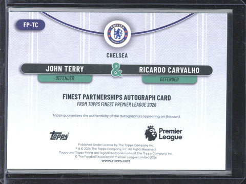 2025-26 Topps Finest Premier League John Terry / Ricardo Carvalho Dual Autograph /75 #FP-TC