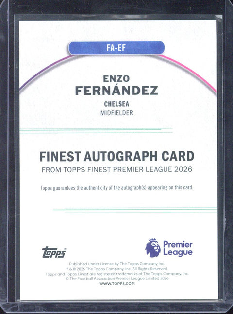 2025-26 Topps Finest Premier League Enzo Fernandez Autograph /25 FA-EF