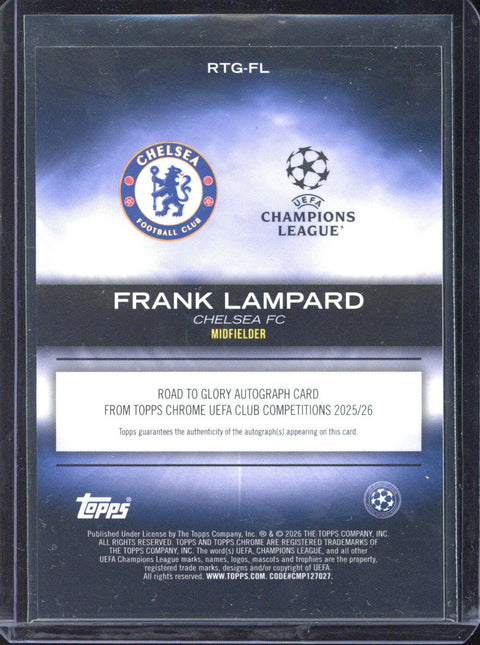 2025-26 Topps Chrome UCC Frank Lampard Road to Glory Autograph /50 #RTG-FL