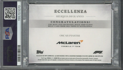 2025 Topps Eccellenza F1 Oscar Piastri Reliquia Di Guanto-Red PSA 9