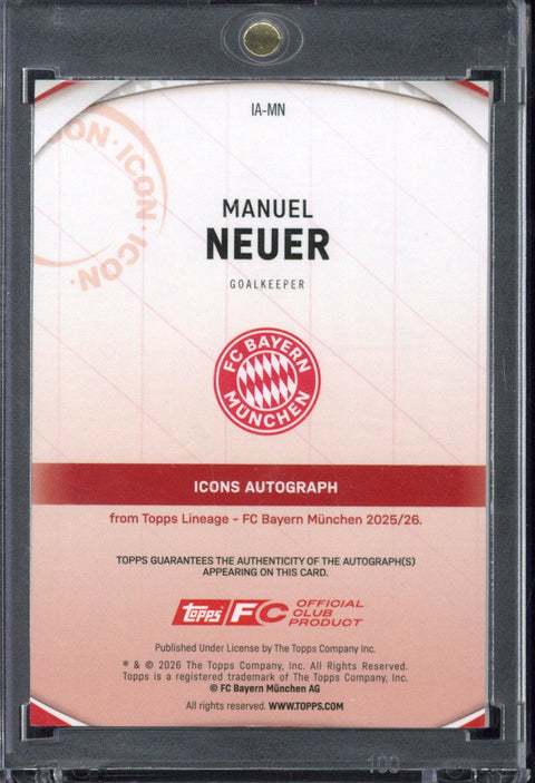 2025-26 Topps FC Bayern München Lineage Manuel Neuer Autograph 1/1 #IA-MN