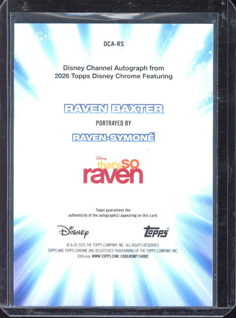 2026 Topps Disney Chrome Raven Baxter Portrayed By Raven Symone Autograph /75 #DCA-RS
