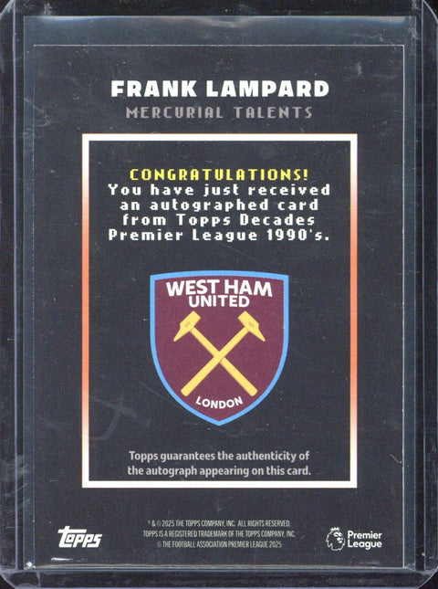 2025 Topps Decades Frank Lampard Mercurial Talents Autograph /25