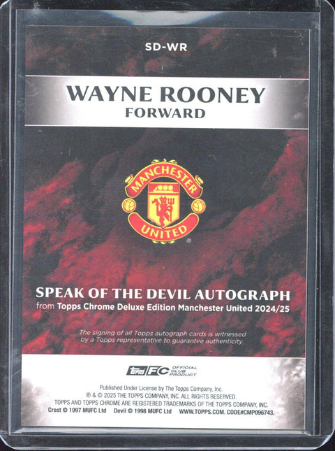 2024-25 Topps Chrome Deluxe Edition Manchester United Wayne Rooney Autograph /5 #SD-WR