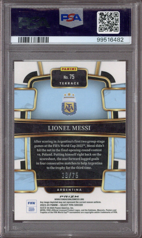 2023-24 Panini Select FIFA Lionel Messi Pink #75 /75 PSA 10 - EU