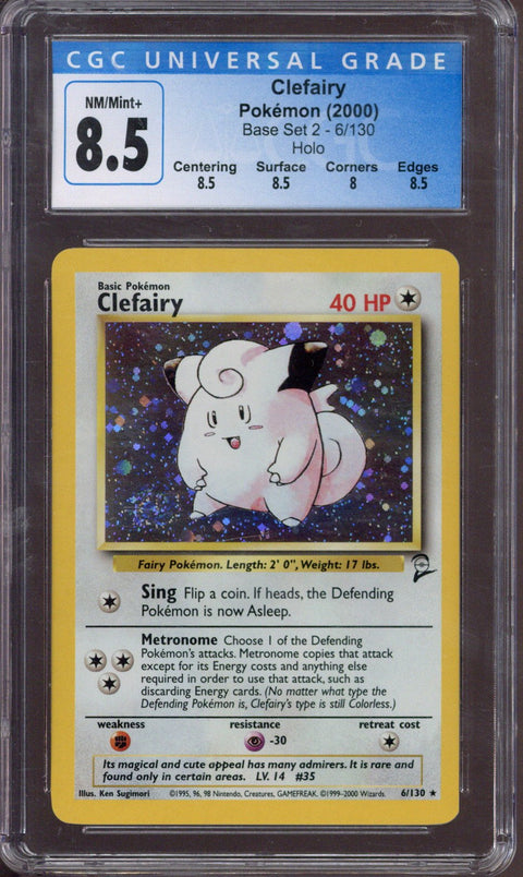 2000 Pokemon Base Set 2 Clefairy #6 CGC 8.5 - EU