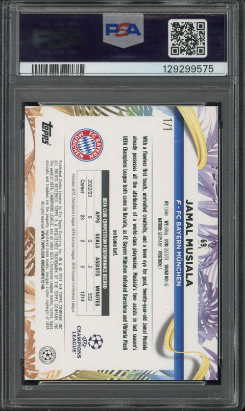 2023-24 Topps Carnaval UCC Jamal Musiala Gold 1/1 #69 PSA 10