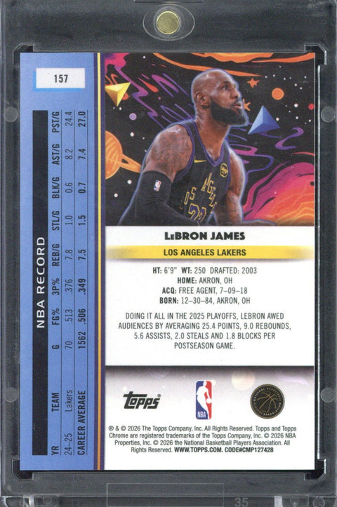 2025-26 Topps Cosmic Chrome Basketball LeBron James /5 #157