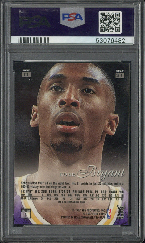 1996 Flair Showcase Kobe Bryant Row 0 #31 PSA 8
