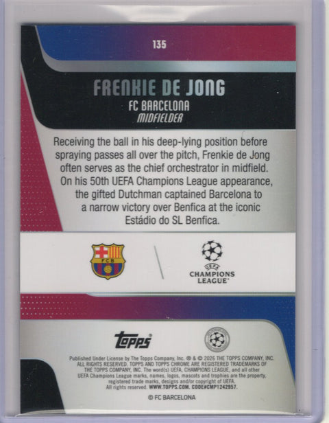 2025/26 Topps Chrome UCC Frenkie De Jong /10 #135