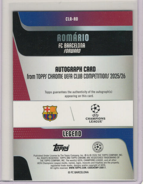 2025/26 Topps Chrome UCC Romario Gold Lava Autograph /50 #CLA-RO