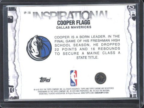 2025 Topps Chrome Cooper Flagg Inspirational Dream Big RC #IP-18