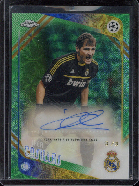 2025-26 Topps Chrome UCC Iker Casillas Autograph /9 Hongbao Green #CLA-IC