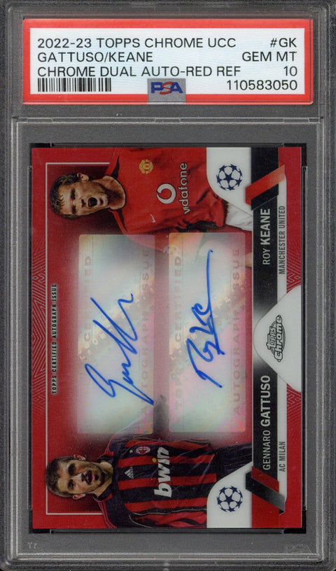 2022-23 Topps Chrome UCC Gattuso / Keane Dual Autograph /5 #GK PSA 10