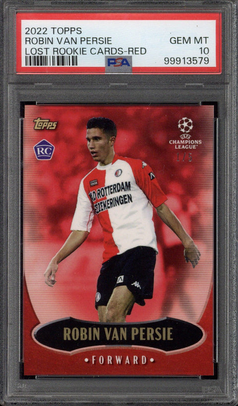 2022 Topps Robin van Persie RC Lost Rookie Red /5 PSA 10