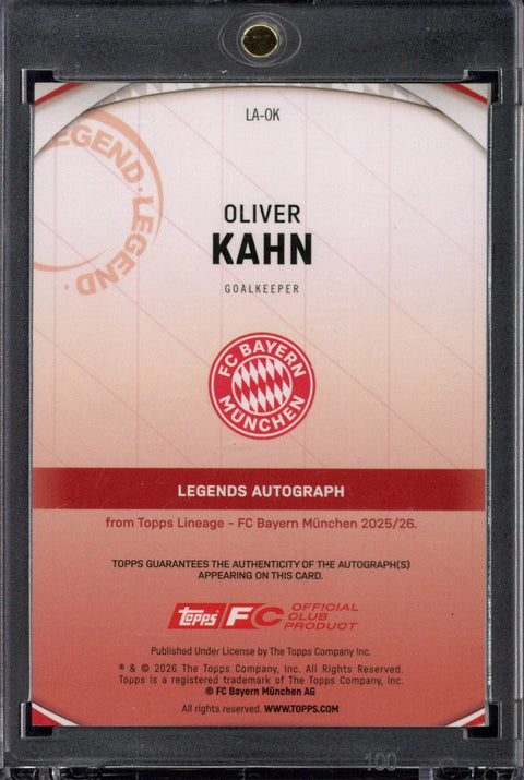 2025-26 Topps Lineage FC Bayern München Oliver Kahn Autograph /34 #LA-OK