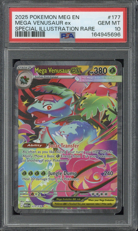 2025 Pokemon MEG EN Mega Venusaur Ex Special Illustration Rare #177 PSA 10