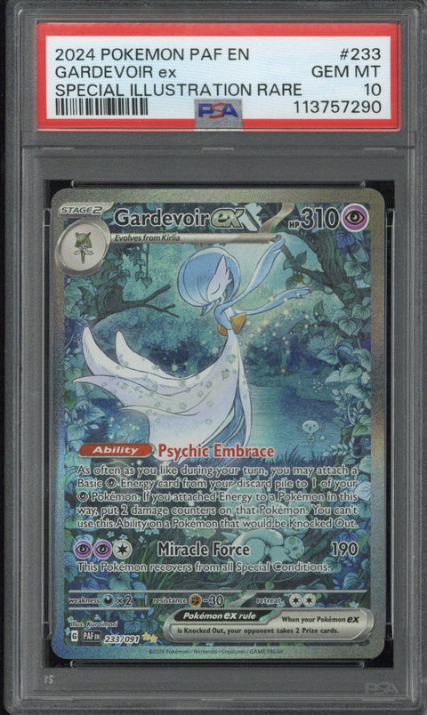 2024 Pokemon PAF EN Gardevoir Ex Special Illustration Rare #233 PSA 10