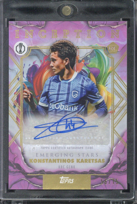 2025-26 Topps Inception UCC Konstantinos Karetsas RC Autograph /75 #ES-KK