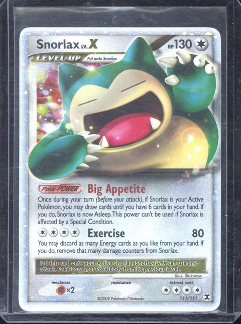 2009 Pokémon Rising Rivals Snorlax Lv.X Holo 111/111 - EU