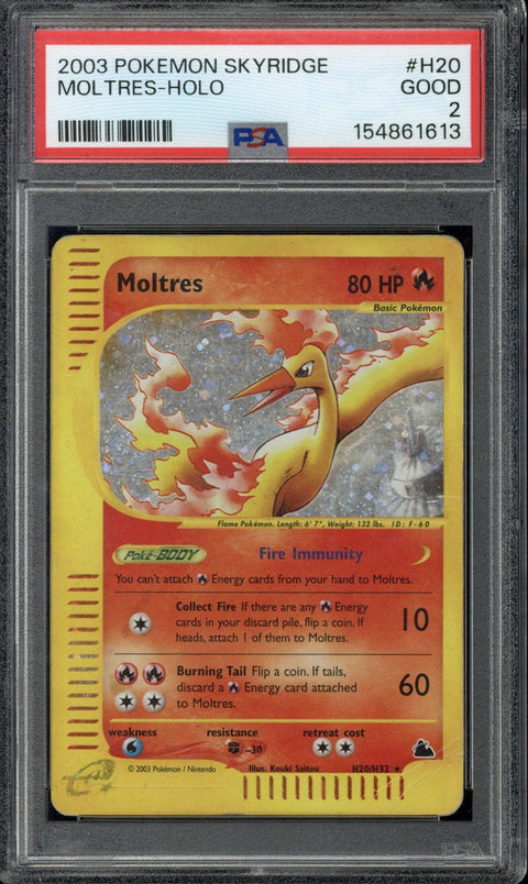2003 Pokémon Skyridge Moltres Holo H20/H32 PSA 2 - EU
