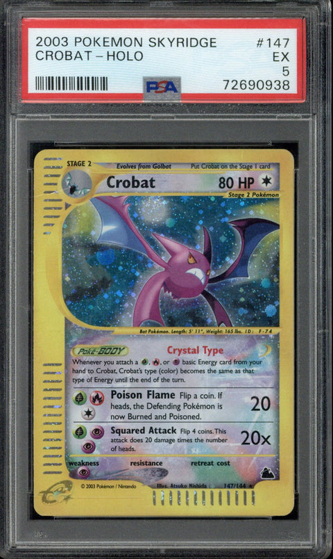 2003 Pokémon Skyridge Crobat Holo 147/144 PSA 5 - EU