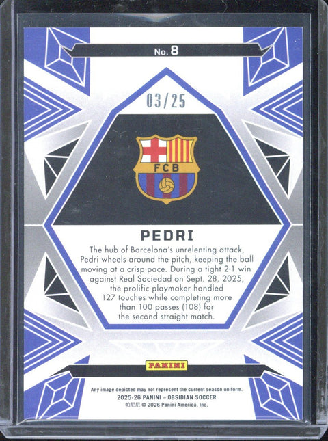2025-26 Panini Obsidian Pedri /25 #8