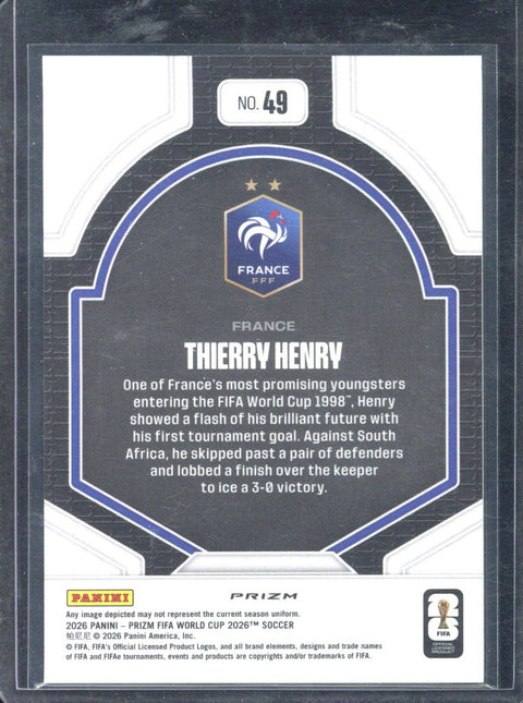 2026 Panini Prizm FIFA World Cup 2026 Thierry Henry National Pride #49