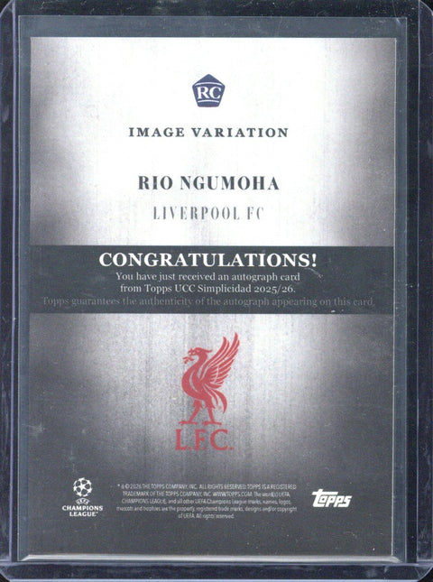 2025-26 Topps Simplicidad UCC Rio Ngumoha RC Image Variation Autograph /10