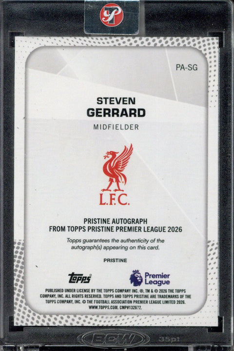 2026 Topps Pristine Premier League Steven Gerrard Autograph /25 #PA-SG