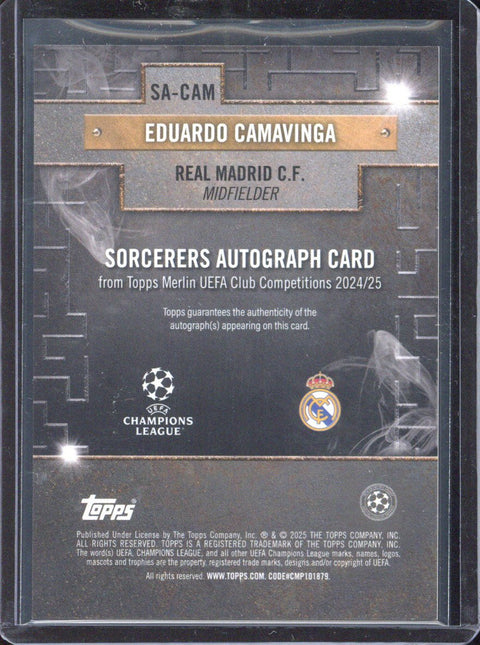 2024-25 Topps Merlin UCC Eduardo Camavinga Sorcerers Autograph /25 #SA-CAM