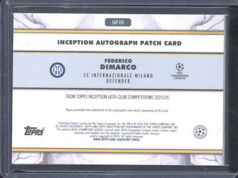 2025-26 Topps Inception UCC Federico Di Marco Autograph Patch /19 #IAP-FD