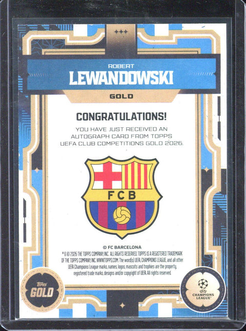 2025-26 Topps Gold UCC Robert Lewandowski Autograph /99