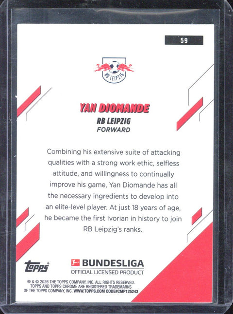 2025-26 Topps Chrome Bundesliga Yan Diomande RC Pulsar #59