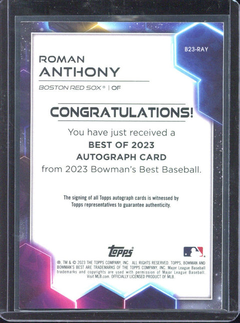 2023 Topps Bowman's Best Roman Anthony Autograph /99 #B23-RAY