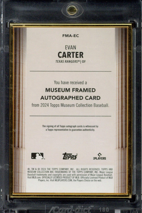 2024 Topps Museum Baseball Evan Carter Framed Autograph /10 #FMA-EC