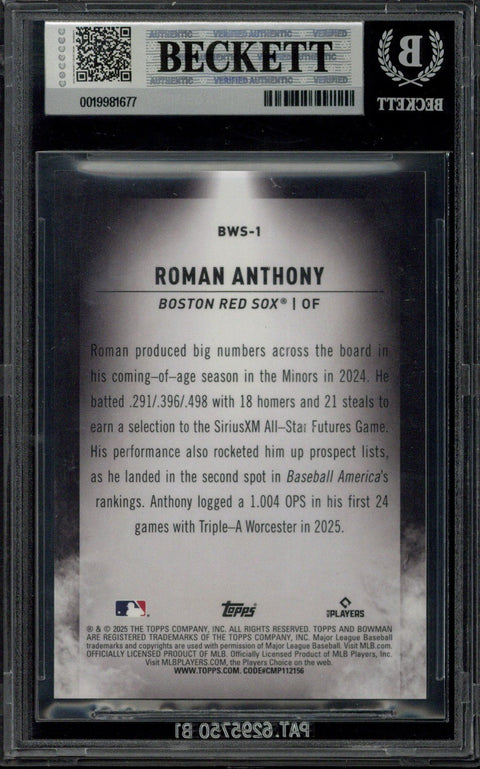 2025 Topps Chrome Bowman Roman Anthony Spotlights #BWS-1 BGS 9