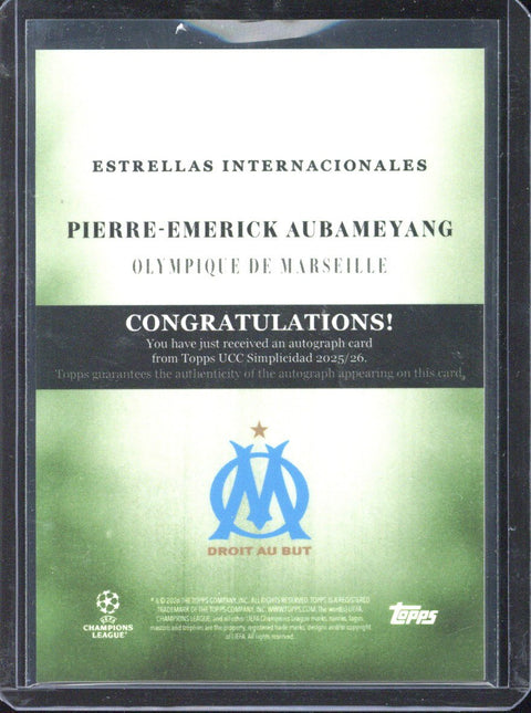 2024-25 Topps Simplicidad UCC Pierre Emerick Aubameyang Autograph /75