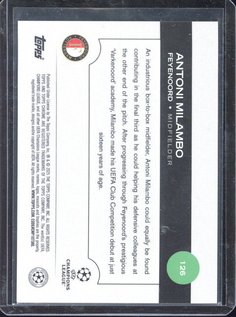 2024-25 Topps Chrome UCC Antoni Milambo Red Logofractor /5 #126