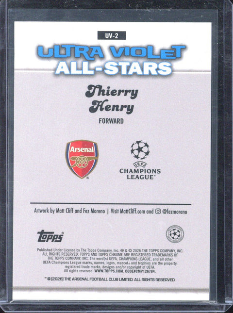 2025-26 Topps Chrome Thierry Henry Ultra Violet /99 #UV-2