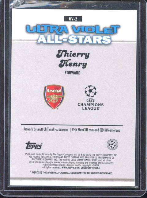 2025-26 Topps Chrome Thierry Henry Ultra Violet /50 #UV-2