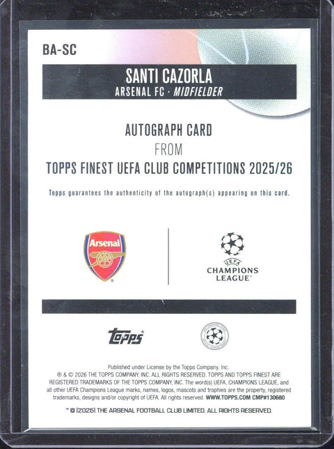 2025-26 Topps Finest UCC Santi Cazorla Autograph /50 #BA-SC