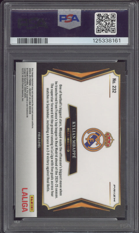 2024-25 Panini Select La Liga Kylian Mbappé #232 Green Ice PSA 10 GEM MT
