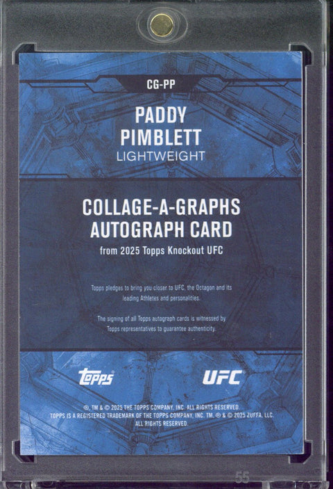 2025 Topps Knockout UFC Paddy Pimblett Collage-A-Graphs Autograph /99 #CG-PP