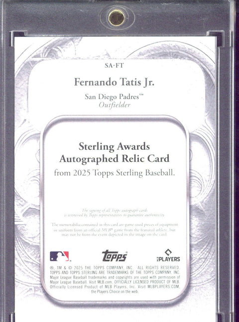 2025 Topps Sterling Baseball Fernando Tatis JR. Autograph Relic /10 #SA-FT
