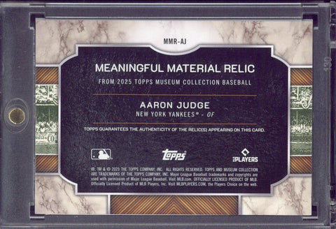 2025 Topps Museum Baseball Aaron Judge Meaningful Material Relic /5 #MMR-AJ
