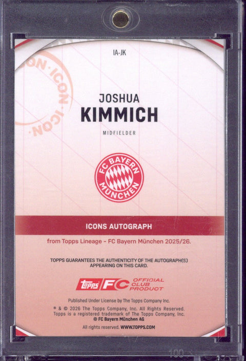2025-26 Topps Lineage FC Bayern München Joshua Kimmich Autograph /50 #IA-JK