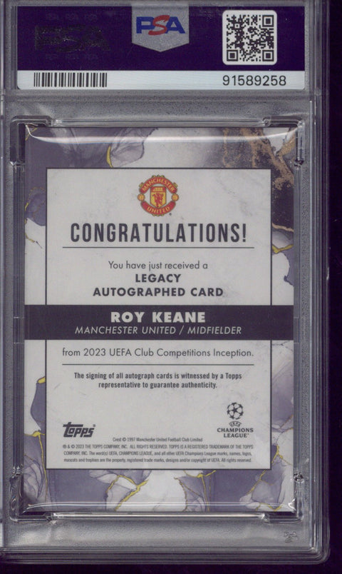 2022-23 Topps Inception UCC Roy Keane Legacy Autograph /49 PSA 10 AUTO 10