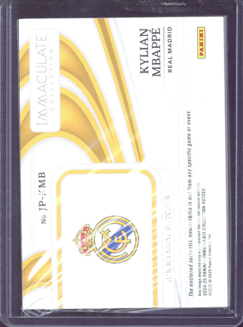 2024-25 Panini Immaculate Kylian Mbappe Jumbo Dual Patch /10 #JP-KMB