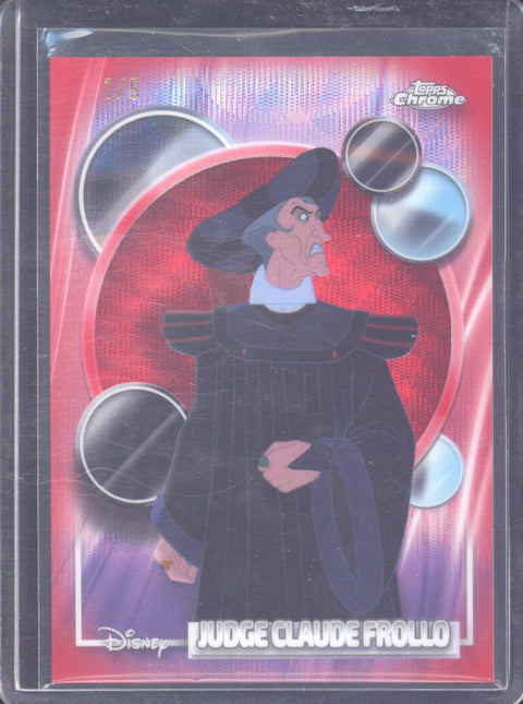 2026 Topps Chrome Disney Judge Claude Frollo Red Wave Refractor /5 #32